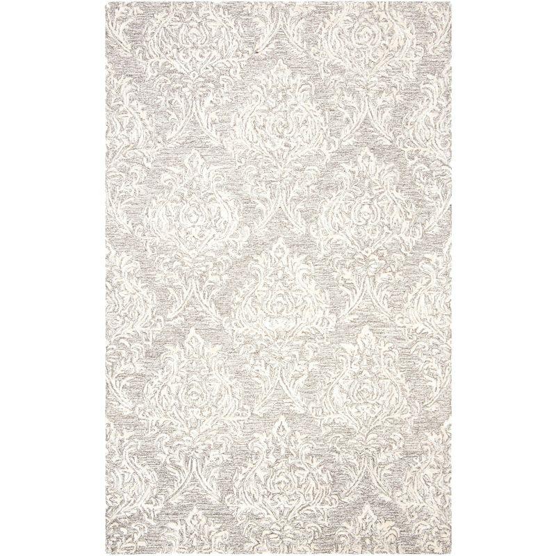 Ivory and Gray Hand-Tufted Wool Area Rug