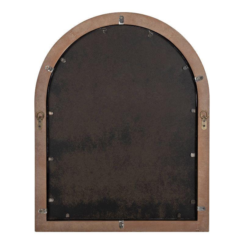 Nola 22" x 28" Rustic Brown Wood Arch Wall Mirror