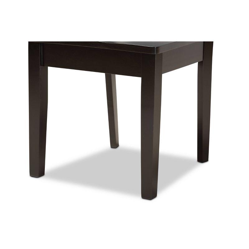 2pc GervaisTransitional Wood Dining Chair Set Brown - Baxton Studio: Polyester Upholstery, Spot Clean, Armless