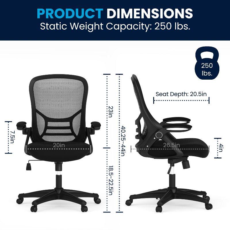 Ergonomic High-Back Black Mesh Swivel Office Chair with Adjustable Arms