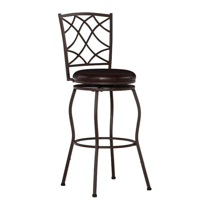 Casey Trio Brown Faux Leather Adjustable Swivel Stools