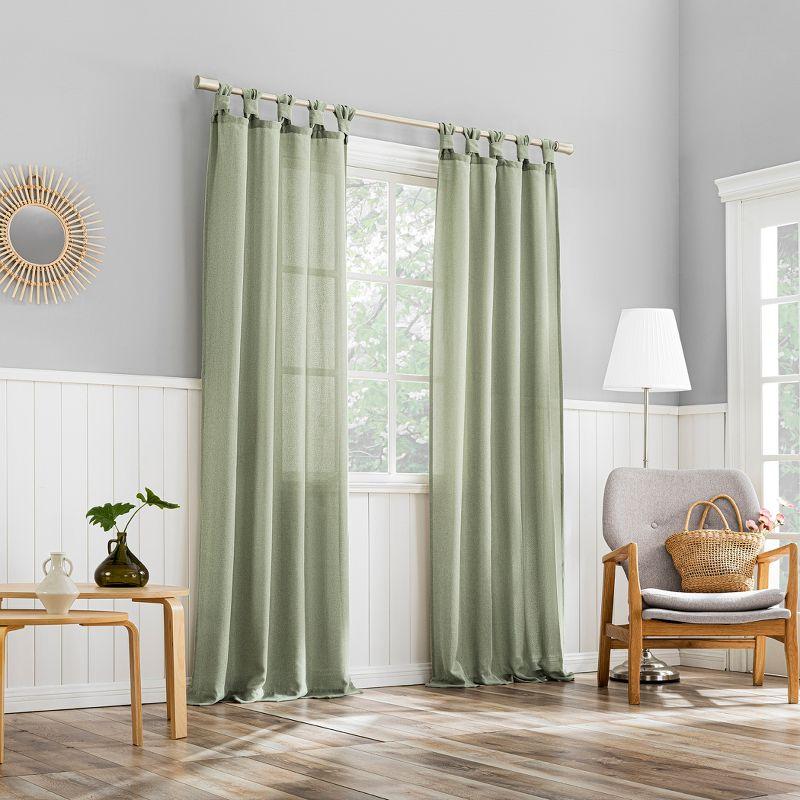 No. 918 Light Filtering Semi-Sheer Hathaway Twist Tab Top Curtain Panel