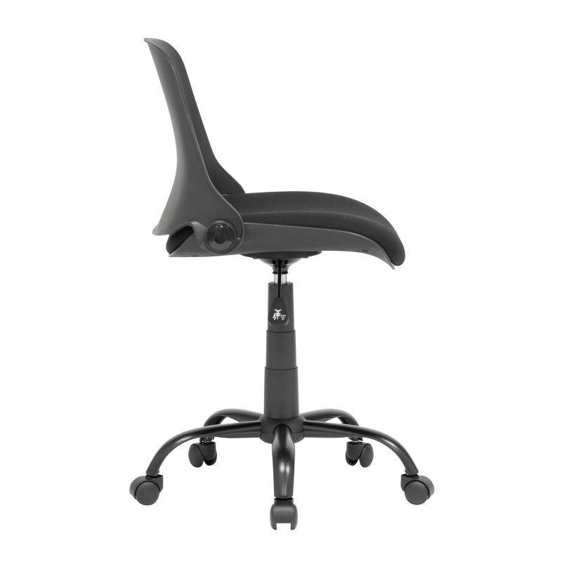 Folding Back Task Chair Black - studio designs: Swivel, Adjustable, Armless