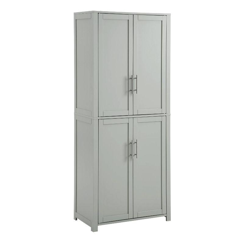 Savannah Tall Pantry Gray - Crosley: Shaker-Style Doors, Adjustable Shelves, Kitchen Storage