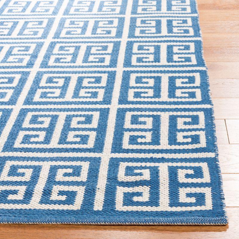 Coastal Charm Handwoven Blue & Ivory Cotton 6' Square Rug