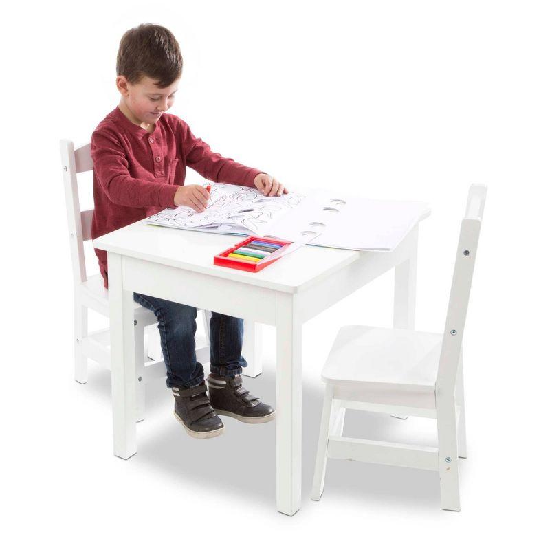 Melissa & Doug Wooden Table and Chairs Set - White