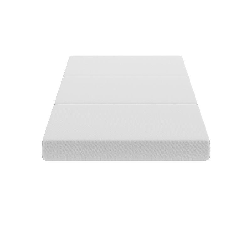 Emma and Oliver 4 Inch Cooling Tri-Fold Memory Foam Cot Mattress in a Box with Supportive Foam Base and Washable Cover