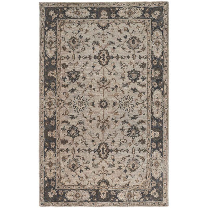 Eaton Traditional Gray Wool 2' x 3' Hand-Tufted Area Rug