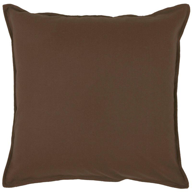 20"x20" Espresso Embroidered Cotton Kids Throw Pillow