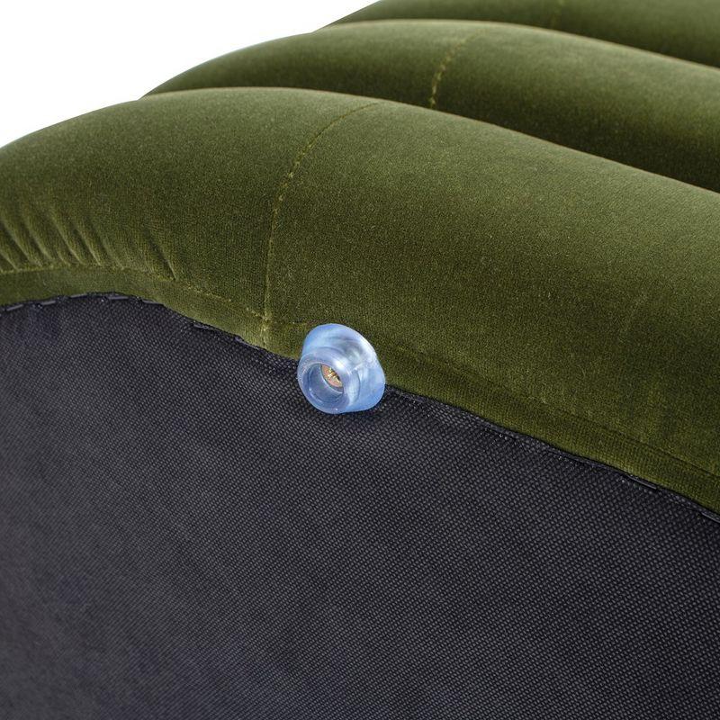 Ailisha 49" Oval Fully Upholstered Storage Bench, Moss Green
