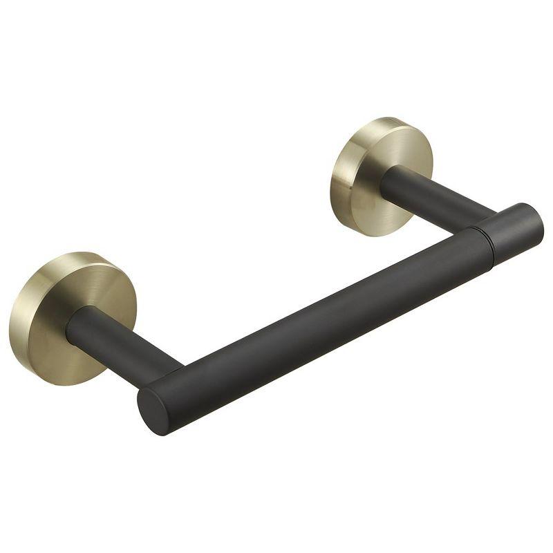 Gold and Black Stainless Steel Pivoting Toilet Paper Holder