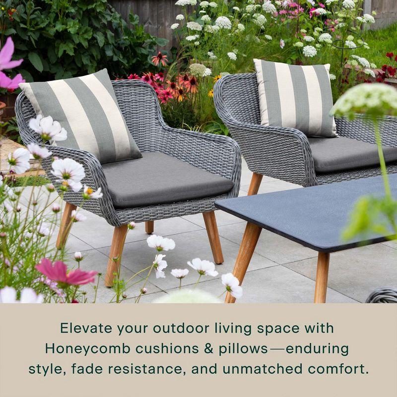 Honeycomb Outdoor Universal Seat Cushion (2-Pack) - Textured Solid Platinum Grey