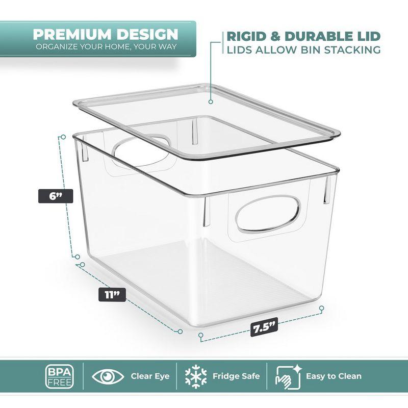Sorbus Sorbus Large Clear Kitchen, Pantry, and Fridge Storage Bins with Lids 8 Pack