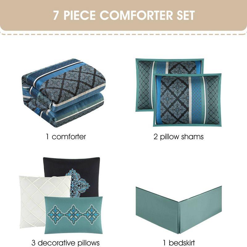 Nanshing America, Inc Tefia Karr Microfiber 7 Piece Comforter Set