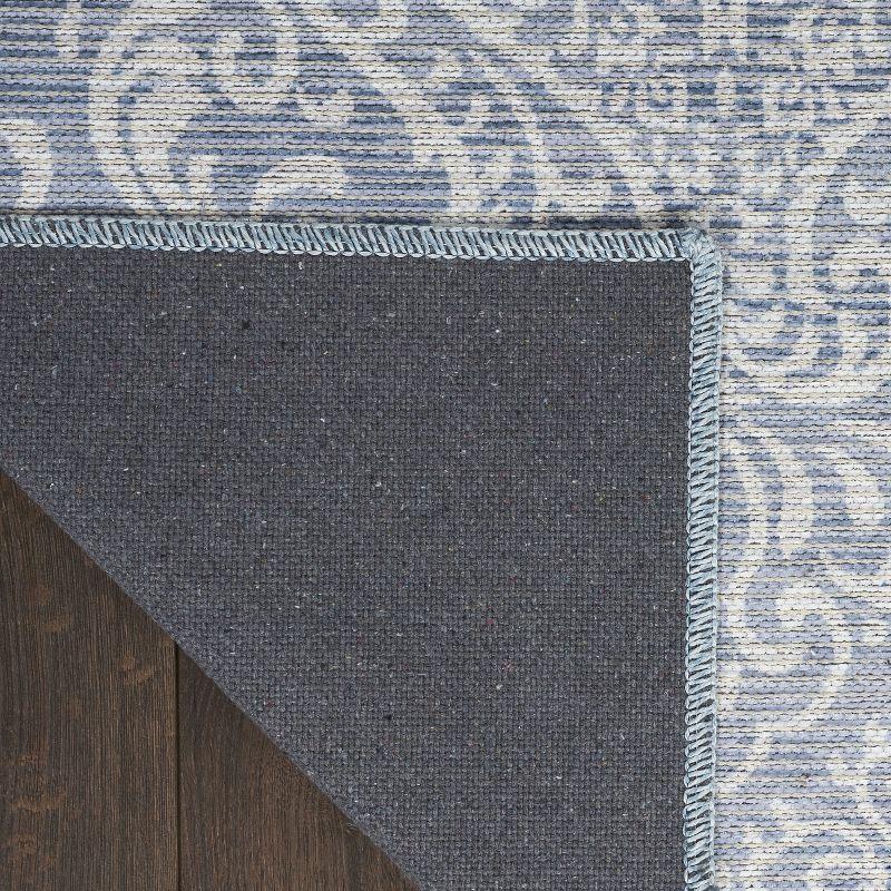 Slate Damask Chenille 8' x 10' Easy-Care Area Rug