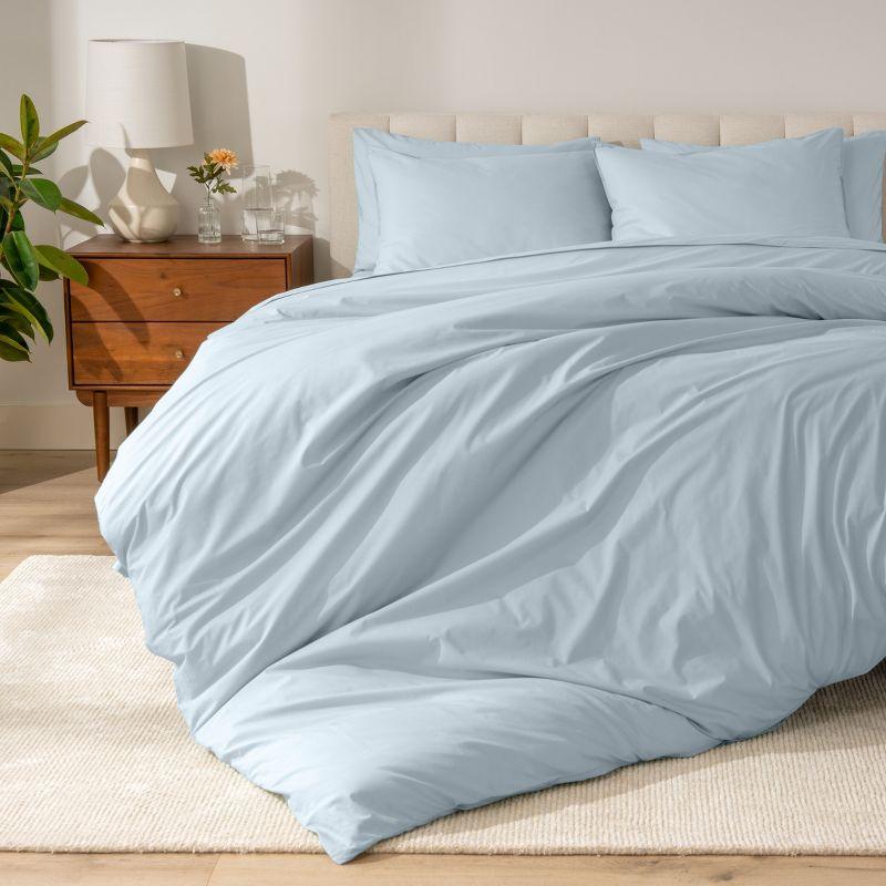 Bare Home Modern & Contemporary Organic Percale Machine Woven Duvet Cover Set