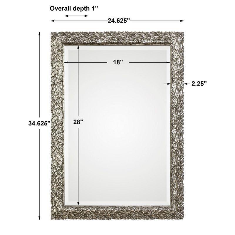 Evelina Rectangular Silver Leaf Wood Wall Mirror