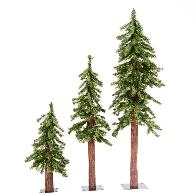 Natural Alpine Green Pine Artificial Christmas Tree Set