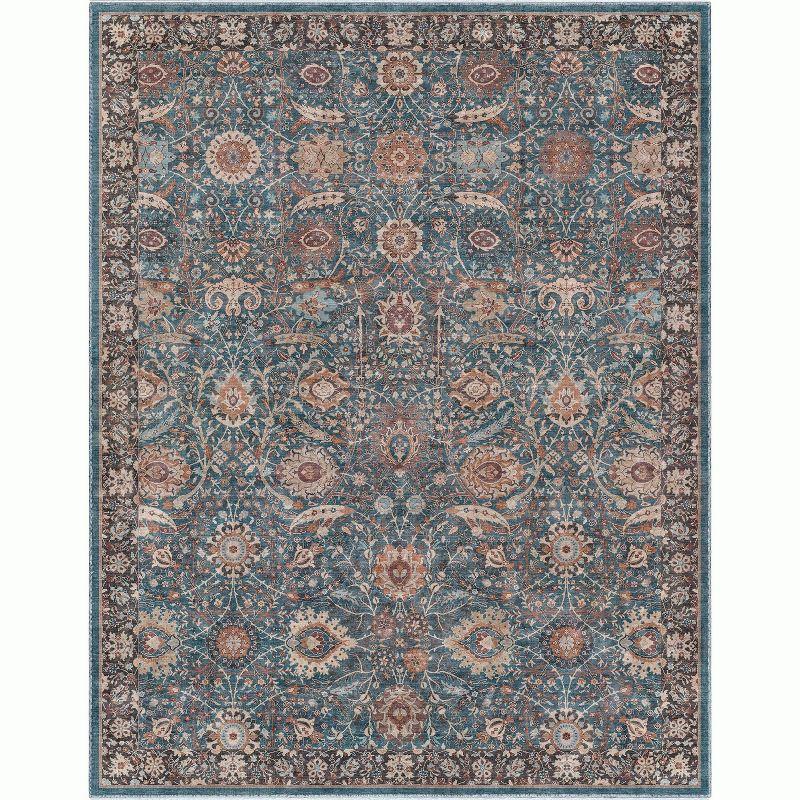 Well Woven Asha Liana Vintage Oriental Teal Flat-Weave Area Rug