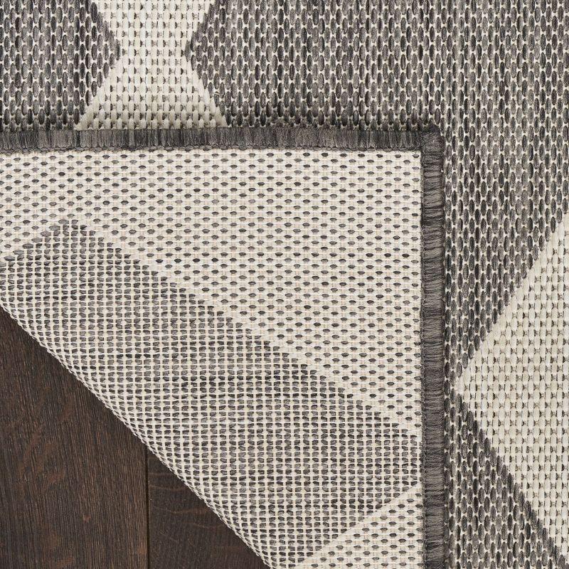 Nourison Positano 5' x 7' Charcoal Diamond Modern Flatweave Indoor/Outdoor Rug