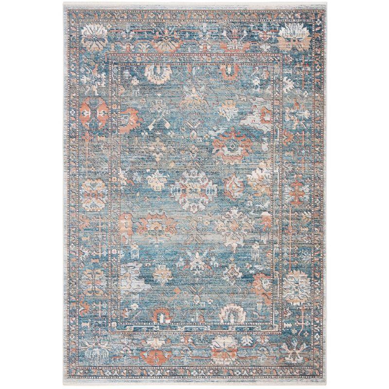 Victoria VIC905 Power Loomed Indoor Area Rug - Blue/Ivory - 5'x8' - Safavieh