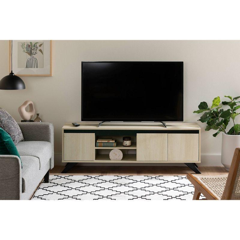 South Shore Flam TV Stand for TVs up to 60" Bleached Oak