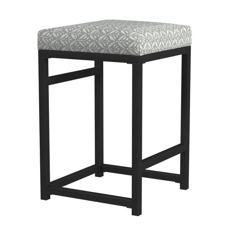 24" Open Back Metal Counter Height Barstool Gray - HomePop: Kitchen Island Seating, Industrial Design