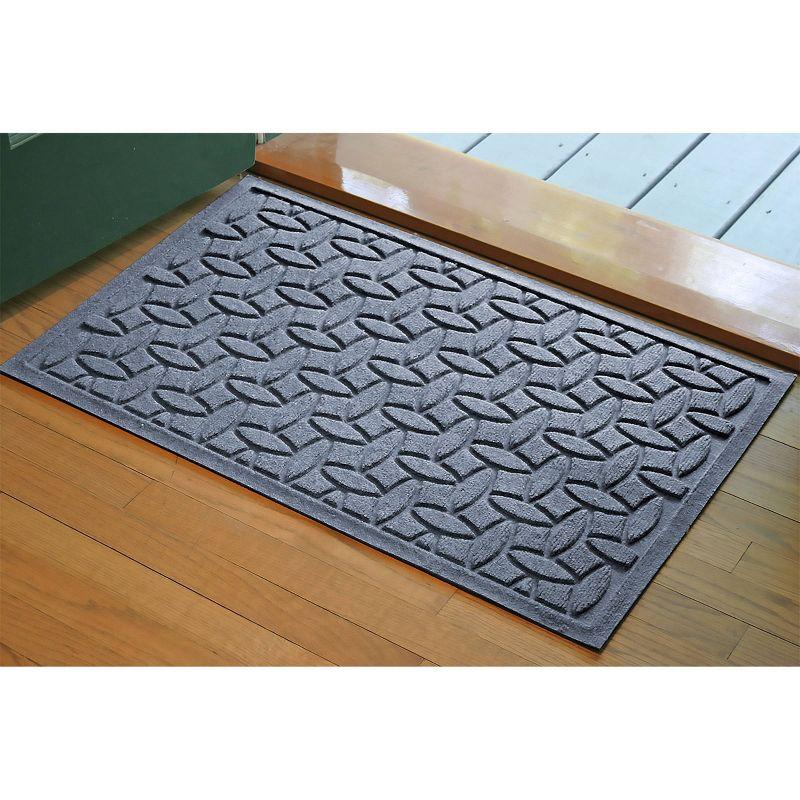 Eco-Friendly Blue WaterHog 25'' Outdoor Mat with Water Dam Border