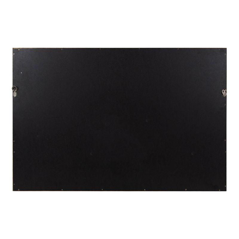 24" x 36" Hinter Functional Wall Mirror Walnut Brown - Kate & Laurel All Things Decor: Mid-Century, Storage Shelf, Hanging Hooks