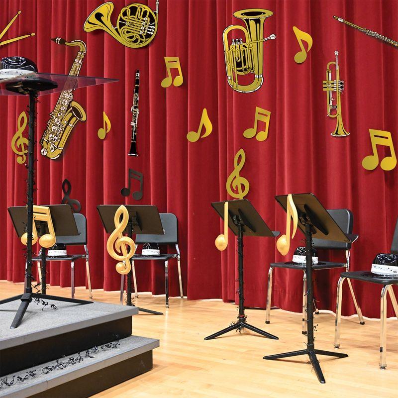 Beistle Gold Foil Musical Instrument Cutouts, 17"-23.5", (15/Pkg) Multicolored