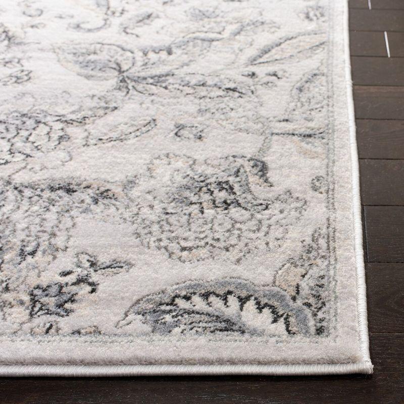 Elegant Silver Synthetic 4' x 6' Hand-Knotted Area Rug