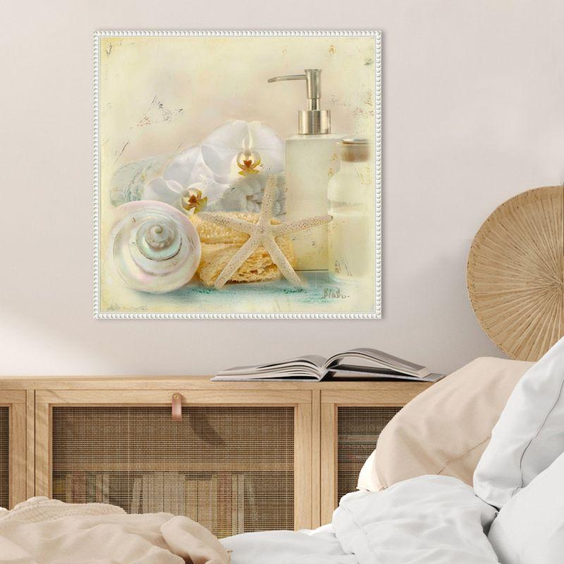 Nautical Still Life Framed Canvas Wall Art with Beaded Perimeter