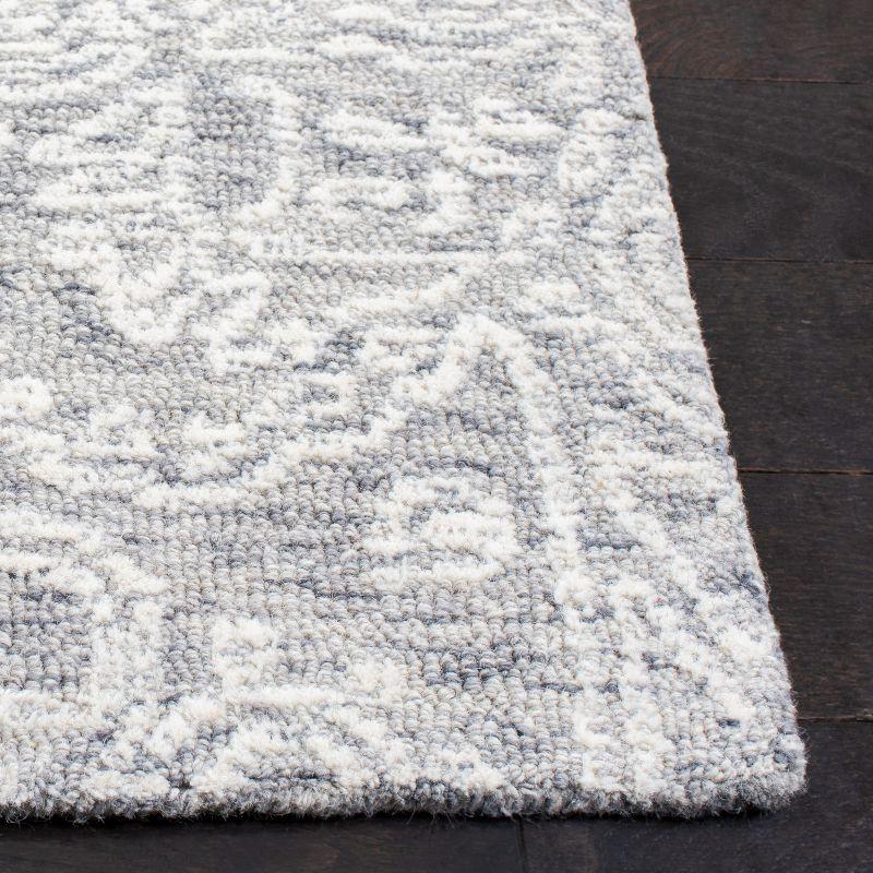 Grey and Ivory Hand-Tufted Wool Area Rug 3' x 5'