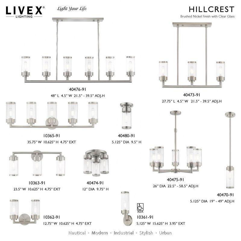 Livex Lighting Hillcrest 1 - Light Pendant in  Brushed Nickel