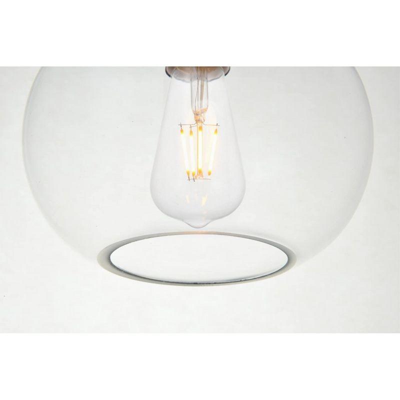 Elegant Lighting Destry 1 Light Brass Pendant With Clear Glass