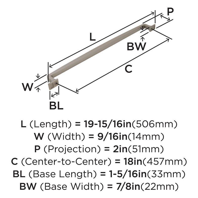 Amerock Westerly 18 inch (457mm) Center-to-Center Satin Nickel Appliance Pull