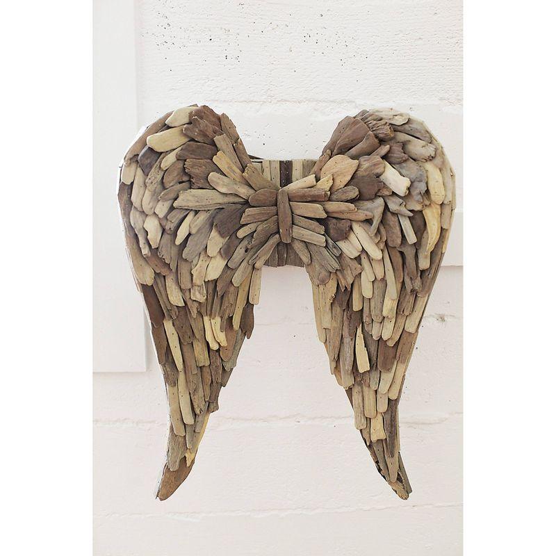 Driftwood Angel Wings - Storied Home: Unique Nautical Decor, Hardwood, Vertical Sculpture, 24" Height