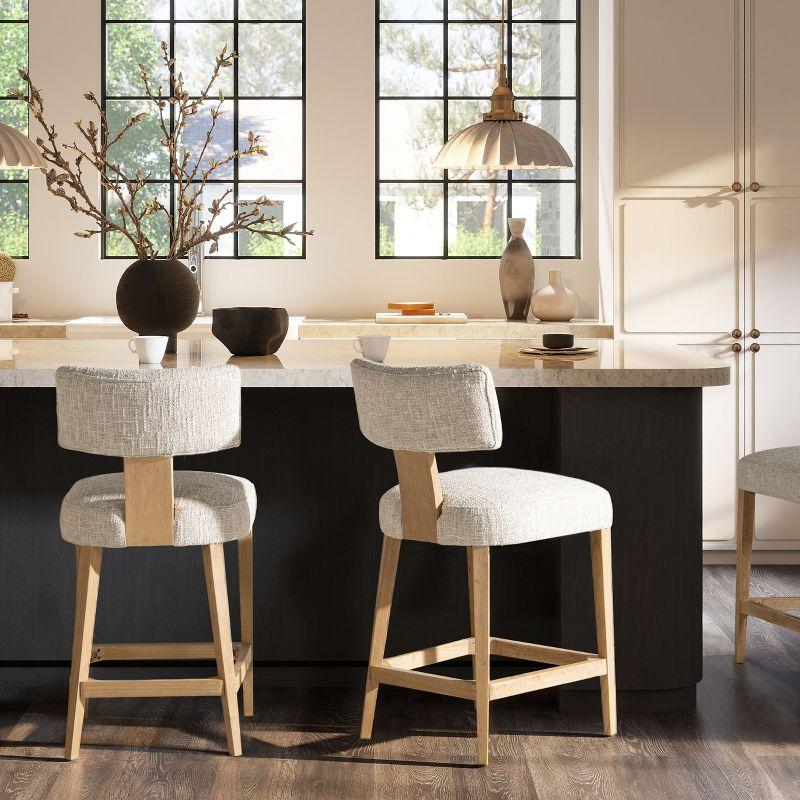 Jennifer Taylor Home Penny Round Arched Upholstered Counter Stool, Set of 2