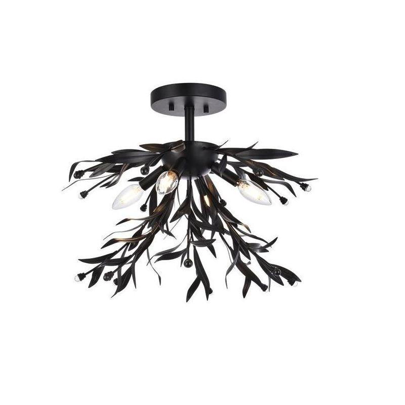 Elegant Lighting Priscilla 18.5 inch flush mount in black