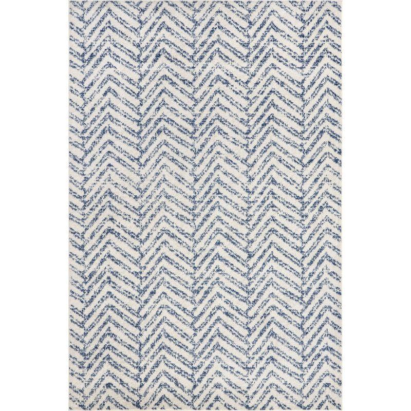 Nuloom Rosanne Chevron 7x9 Indoor Area Rug for Living Room Bedroom Dining Room Kitchen, Blue/Ivory