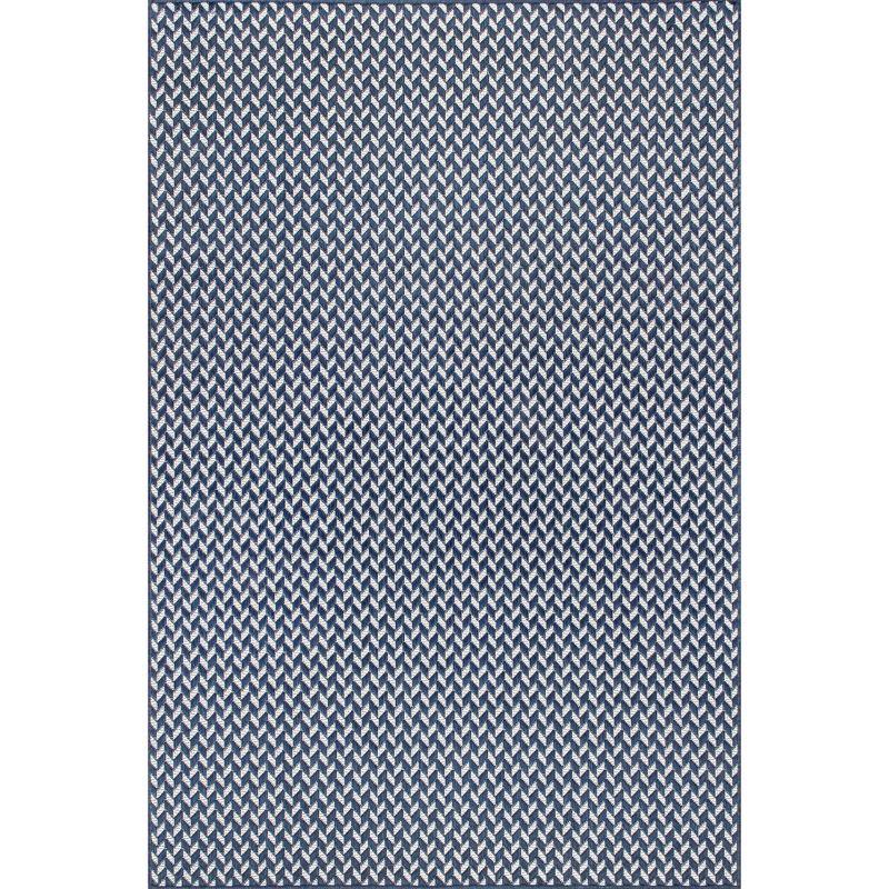 Nuloom Camryn Herringbone Indoor/Outdoor Area Rug, 6' 7" x 9', Navy