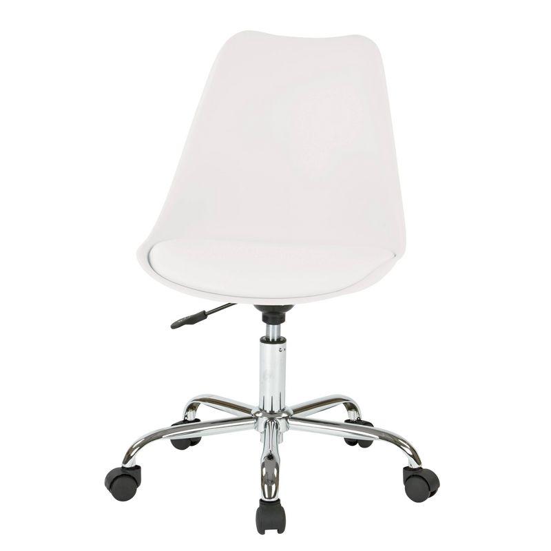Emerson Office Chair: Pneumatic, Armless, Adjustable, Chrome Base - OSP Home Furnishings