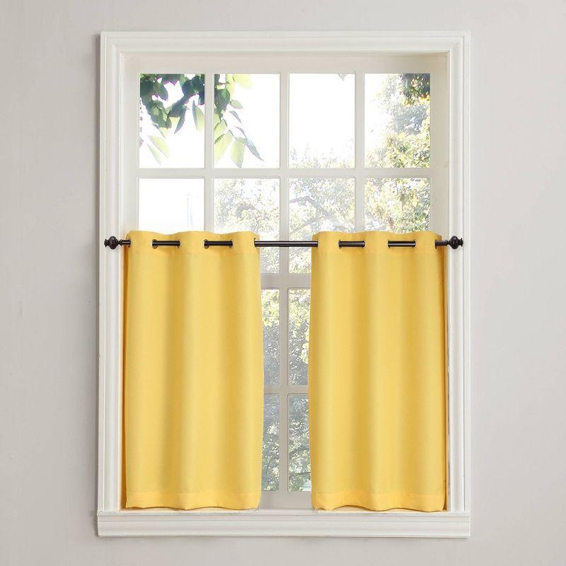 2pc No. 918 Semi-Sheer Montego Casual Textured Grommet Kitchen Curtain Tier Pair