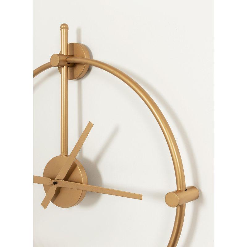 Kate and Laurel Lidor Round Metal Wall Clock, 22x25, Gold