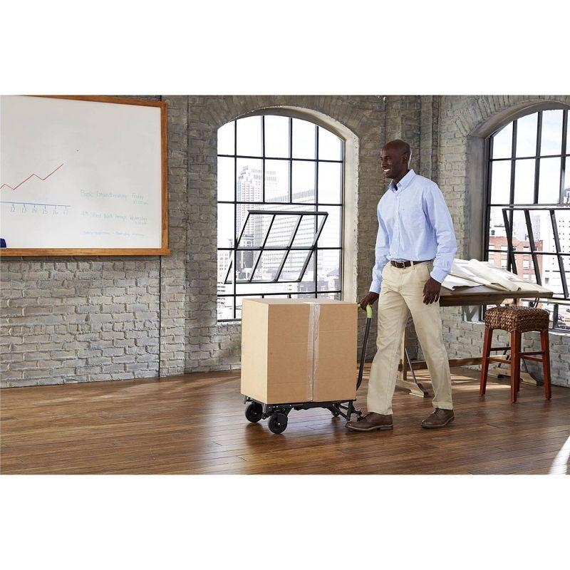 Cosco Shifter Multi-Position Folding Hand Truck and Cart Green: Metal Convertible Dolly, 300 lb Capacity, No Assembly Required