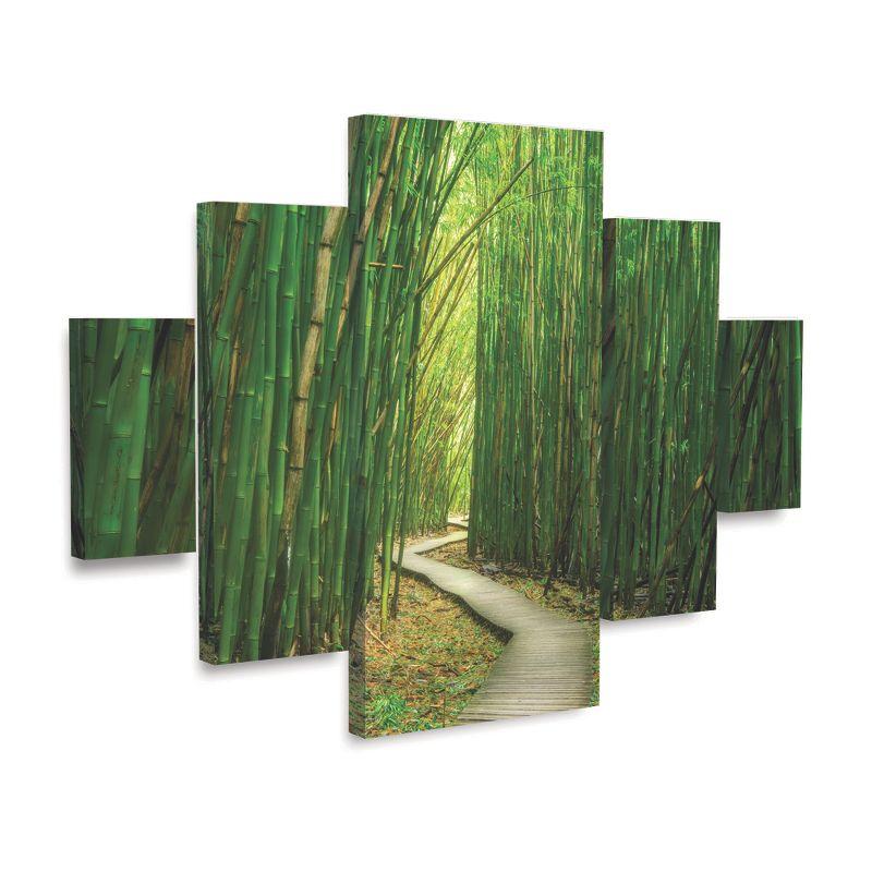 Trademark Fine Art Dennis Frates Bamboo Path 5 Piece Panel Set Art - 34''x44''
