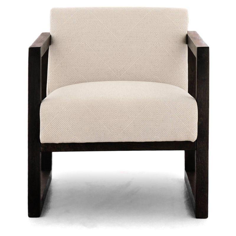 Signature Design by Ashley Alarick Accent Chair Cream: Upholstered Wooden Legs, Vintage Style