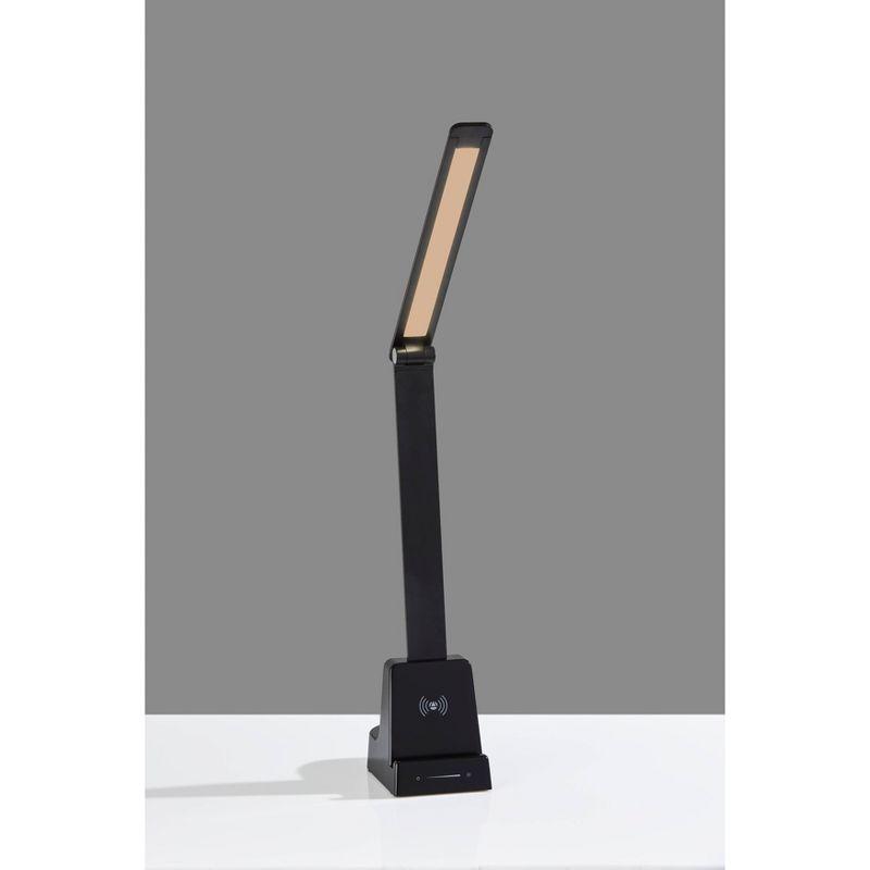 Matte Black Adjustable LED Desk Lamp with Wireless Charging