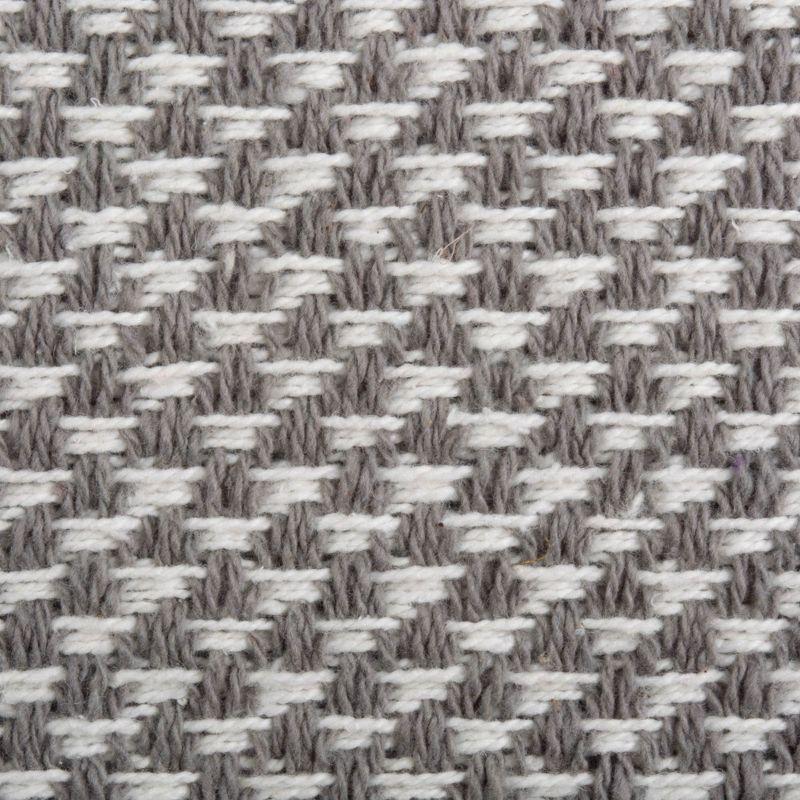 Design Imports  Woven Jacquard Fringe Table Runner, Gray, 15X72"