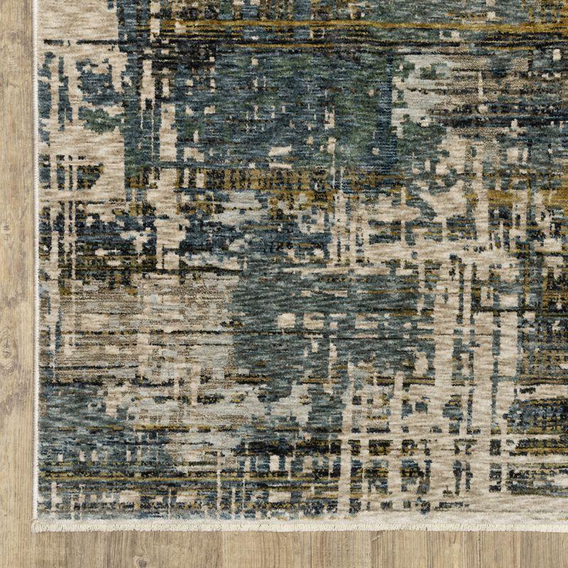 Oriental Weavers Hayden HAY05 Blue/ Gold Indoor Area Rug - 3'3" x 5'